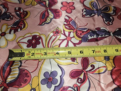Butterflies Pink Fabric Shiny Satin Polyester JOANN 58″ wide x 73″ long ~2 Yards