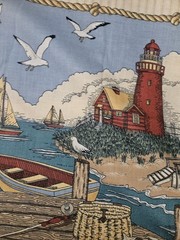 Lot Of 12 VTG Cotton Fabric Pillow Panels Lighthouse ,Farmhouse & Flowers Read