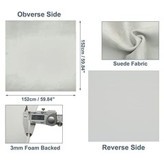 Suede Headliner Fabric 60″ x 60″ Foam Backed for Car 60inch x 60inch Light Gray