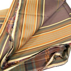 58×144 Mutlicolor Striped Plaid Reversible Upholstery Fabric Remnant MCM