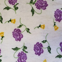Purple Yellw Peone Print Cotton Flannel Fabric 45″ By Yard Floral Nursery Fabric