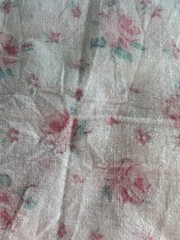 Light Pink Cotton Or Blend Fabric With Small Flowers 1/4 Yard