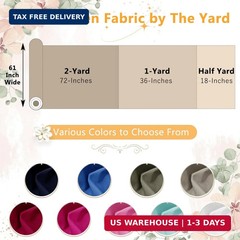 Linen Fabric by the Yard, 61 Inch Wide White Blend Cloth, 60% Linen 40%