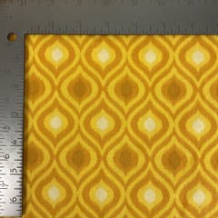 Retro Mustard Geometric Cotton Fabric 72 x 44 in Reclaimed Mod Diamond Print