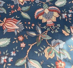 Waverly “Paulina” Floral Drapery Fabric 21″ x 50″ Cotton Blue Multicolor
