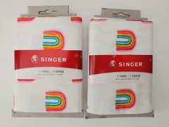 Singer Cotton Fabric Lot Rainbows 2 Yards Blue Pink Yellow 36″ X 44″ ea
