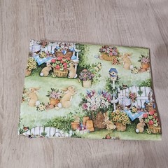 Susan Winget Bunnies Scenic Easter Fabric Cotton Quilting 65×43″ 1.81 Yards
