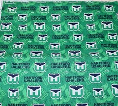 Hartford Whalers ~ Logo On Logo Pattern NHL Cotton Fabric 1/4 Yard 9” X 44”