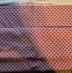 Vtg 1991 FABRIC TRADITIONS Red/White Check With Holly Leaves 44″wide X 4 yards