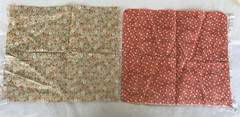 Vintage Quilt Fabric Calico Assorted Patterns Leaf/ Paisley Shape Printed Back