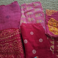 2 Lbs Vintage Kantha Fabric Pink Lot
