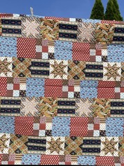 Quilt Print Cheater Fabric 3.72 Yards Boho Cottage French Country Blue 44 Inch