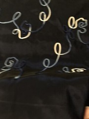 Midnight Blue Iridescent Silk Taffeta Fabric 60” X 80” With 3 D Details