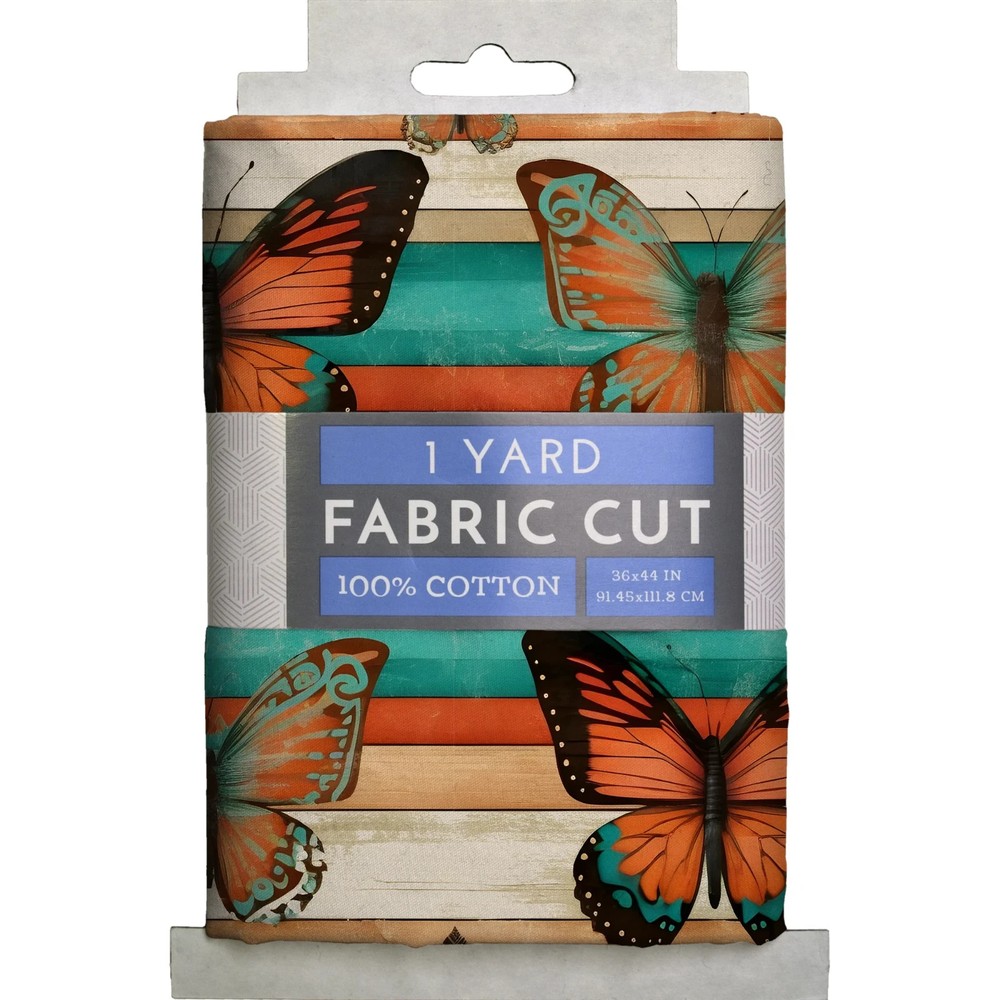 David Textiles Butterfly Print 1 Yard Fabric Cut 100% Cotton 36 x 44 in