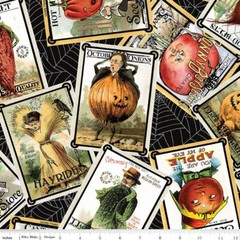 PUMPKIN PATCH SEED PACKETS BY J WECKER FRISCH RETRO VINTAGE HALLOWEEN FABRIC HY