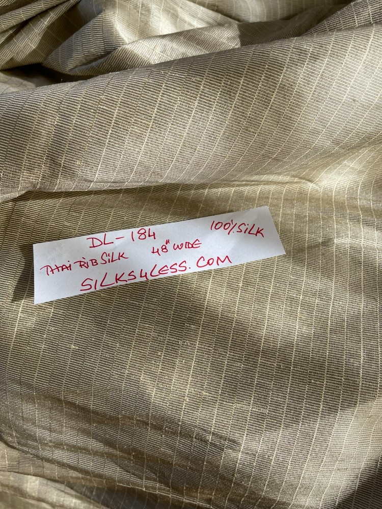 Designer Quality 100% Silk Heavy Thai Dupioni Fabrics Stripes – Natural!!!
