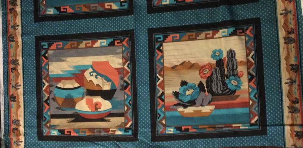 VTG Cranston VIP Print Works Cactus Desert Southwest Fabric 5. 1/4 YdS X 44”