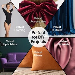 Black Stretch Velvet Fabric – 60″ Wide – Polyester Spandex – by the Yard