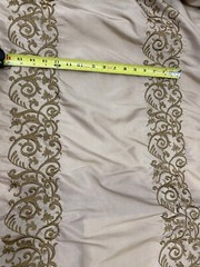 FAUX SILK EMBROIDERED~DRAPERY UPHOLSTERY Gold By The Yd