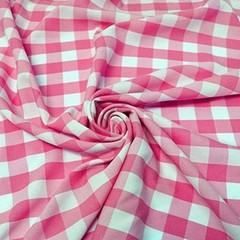 60″ Wide Checkered Gingham Buffalo Check Polyester Poplin Fabric – Fuchsia an…