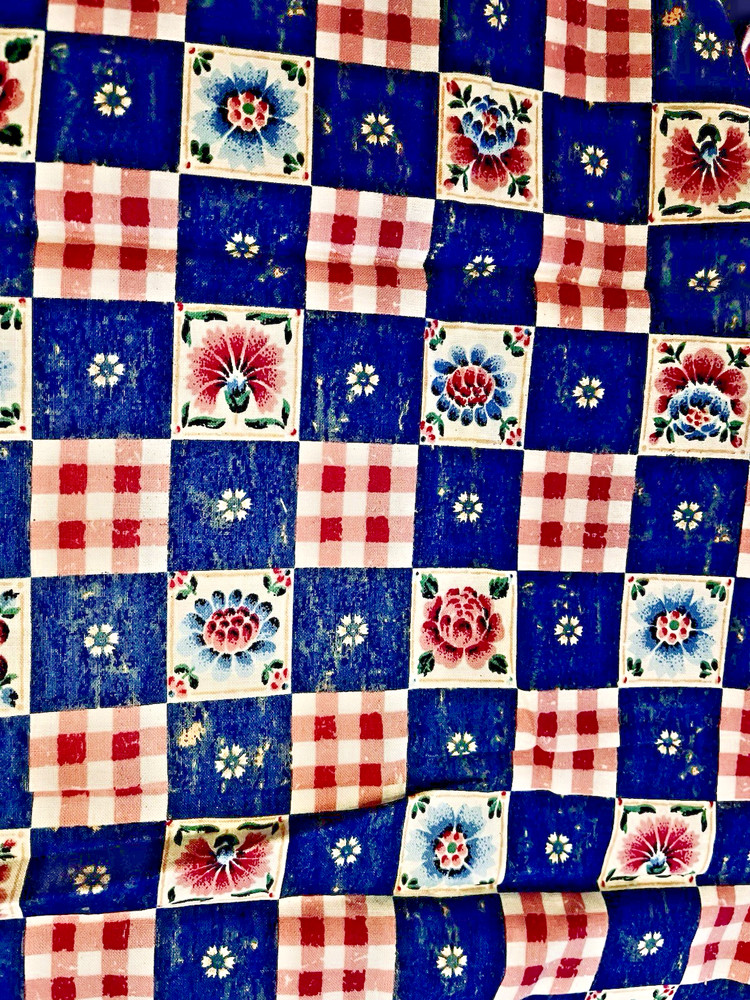 VTG Checkered Garden Cheater Quilt by The Kessler for Concord Fabrics BTFQ