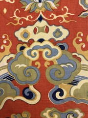 Vintage Larsen? 115” Sq Panel Woven Printed Upholstery Fabric Auspicious Clouds