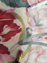Placton Rounded Large Fabric Piece Multicolor Floral Linen? Cottagecore READ