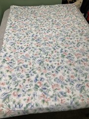 Vtg 80s 90s Floral Twin Flat Sheet Fabric 64×96 Pastel Watercolor Sewing DIY EUC