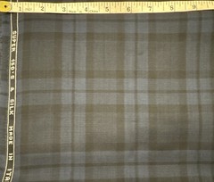 Super 150s Wool & Silk Italian Suiting Fabric Cloth Black Navy Blue Plaid 1.3yd