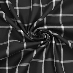 Black Plaid Vintage Checks Fabric for Shirting, Dressmaking & Garments 58″ wide