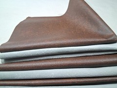 Brown Faux Leather & Grey Suede 10 Piece Fabric Bundle- 18″ x 18″