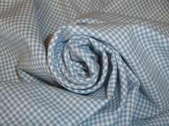 Diamond Textiles Light Blue Chambray Small Check Cotton Homespun Sewing Fabric