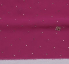 Sushila Vintage Magenta Sari Remnant Scrap Blend Georgette Embroidered Fabric