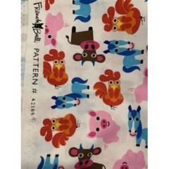1 Yard Farm Animals Nursery Fabric By Windham- White – 100% Cotton