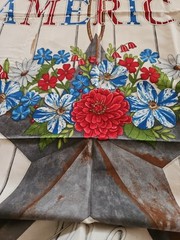 Moda Deb Strain Vintage Patriotic “America The Beautiful” Fabric Panel 45 X 23″