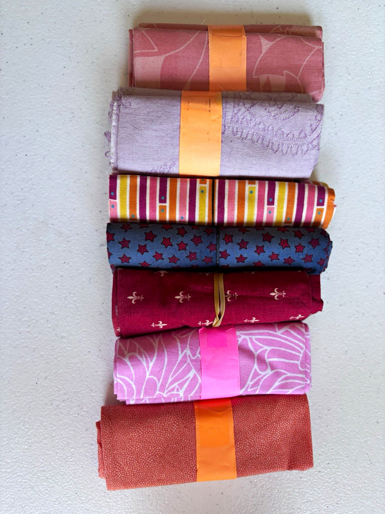 Lot of 6 Multicolor Mixed Pattern Fat Quarters cotton fabric