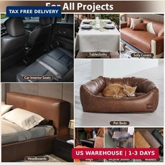 Faux Leather 1.0mm Upholstery Fabric by the Yard 55×36 Inch Yellow Brown | PU Wa
