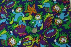 3Y x 44″ Vibrant Colorful Novelty Fish Scuba Ocean Fabric Quilt Cotton Neon