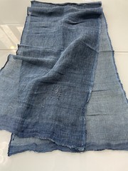Antique Japanese BORO Indigo Kaya Fabric Soft Cotton Faded Asagi Blue w/ Patches