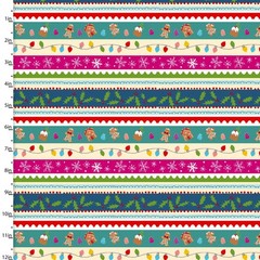 3 Wishes Fabric Christmas Hollidazzle Border Stripe Price per Yard