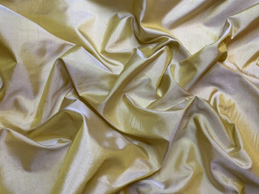 Iridescent Gold 100% Silk Thai Silk Tissue Taffeta Fabric