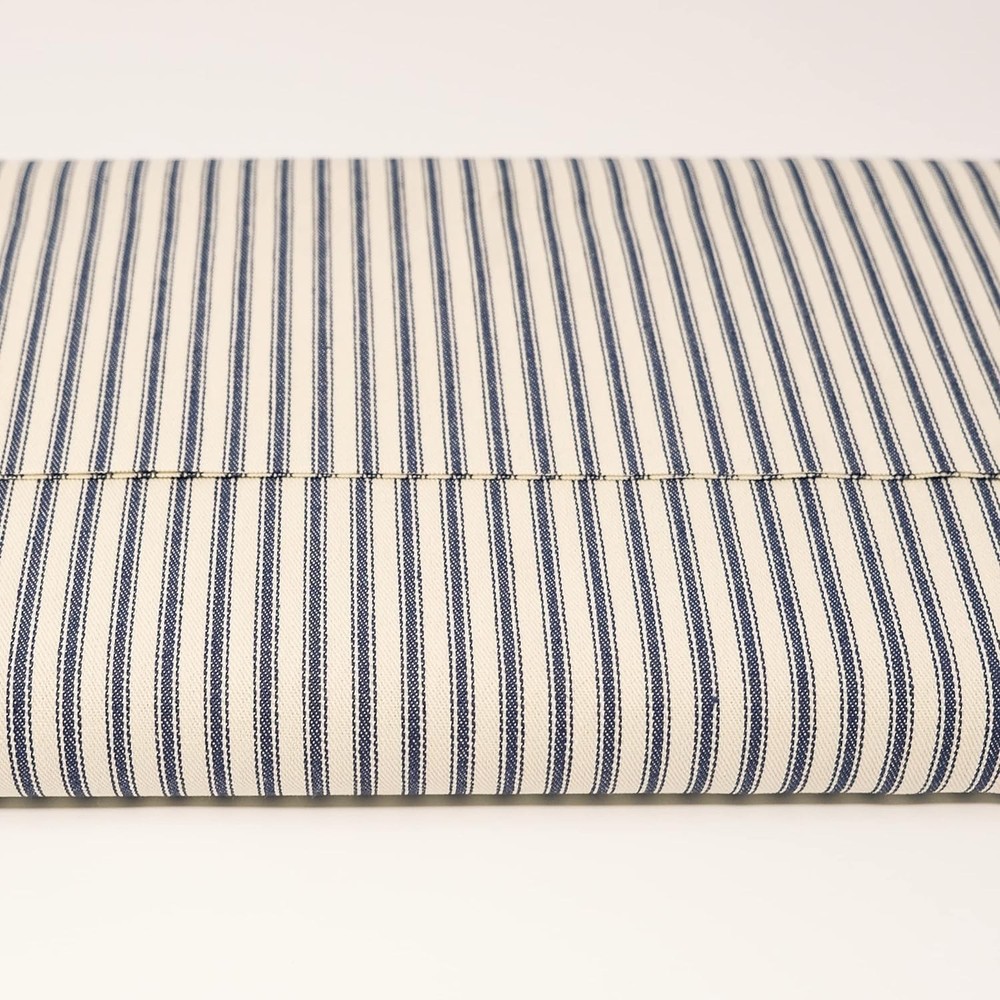 44/45″ 100% Cotton Woven Ticking Stripe Blue – 5 Yard Precut