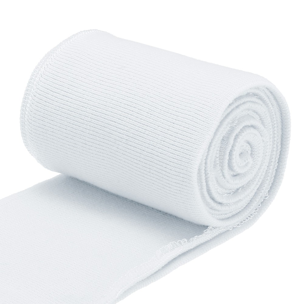 1 Pair White Elastic Cuffs Ribbed Trims Sewing Cotton Cuff Sleeve