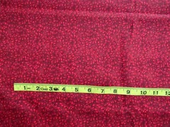 1 yd 100% Cotton Fabric Red & Dark Red Petalled Flowers