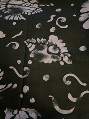 Beautiful Olive Green & Cream Tonal Batik Sea Life Fish Shells BTHY