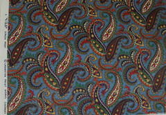 1 yard cotton quilt fabric quilting vintage OOP PAISLEY dark teal VIP Concord