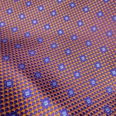Mardi Gras Theme 100% Italian Silk Fabric Panel Orange Purple DIY Sewing