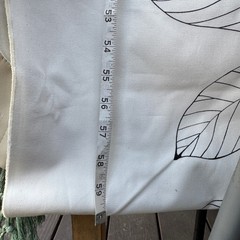 IKEA Fabric 60×120 White Black Maria Astrom 2004 Botanical Leaf Canvas 3.3Yd