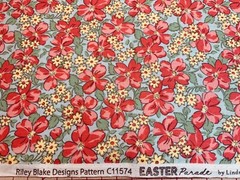 1930s Repro Pink Floral EASTER PARADE L Wilkes Riley Blake Cotton Fabric FQ