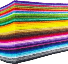 44 Piece Craft Felt Fabric Set in Assorted Colors – 1mm Thick & Machine Washable